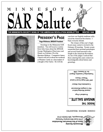 SAR Salute newsletter old cover