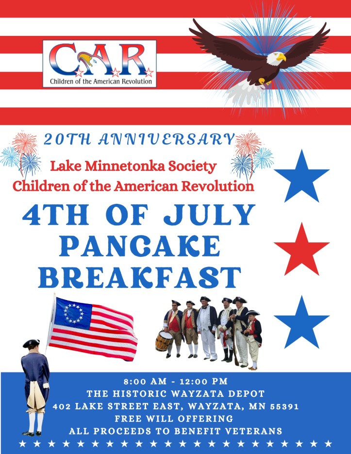 Advertisement for the July 4th Pancake Breakfast, 2025